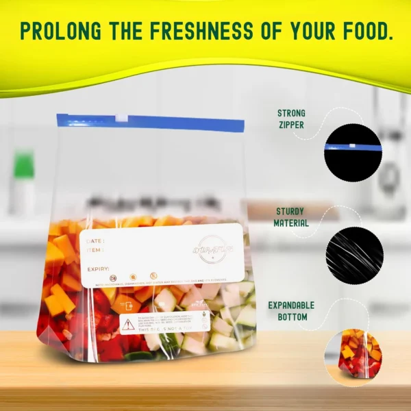 Prolong The Freshness of Food With Durature Reusable Freezer Bags