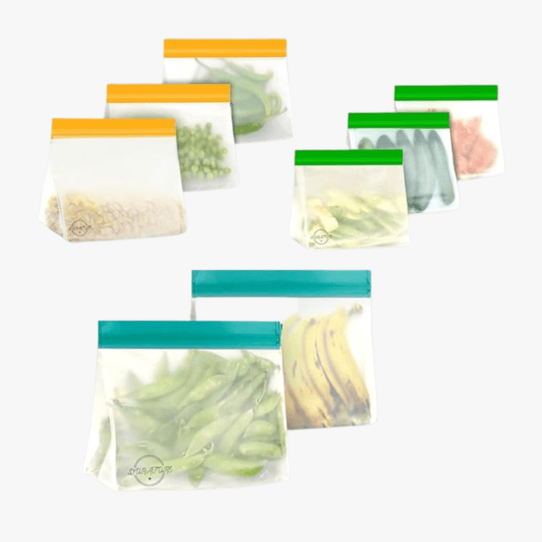 Leak Proof & Airtight Reusable Freezer Bags - 8 Pcs